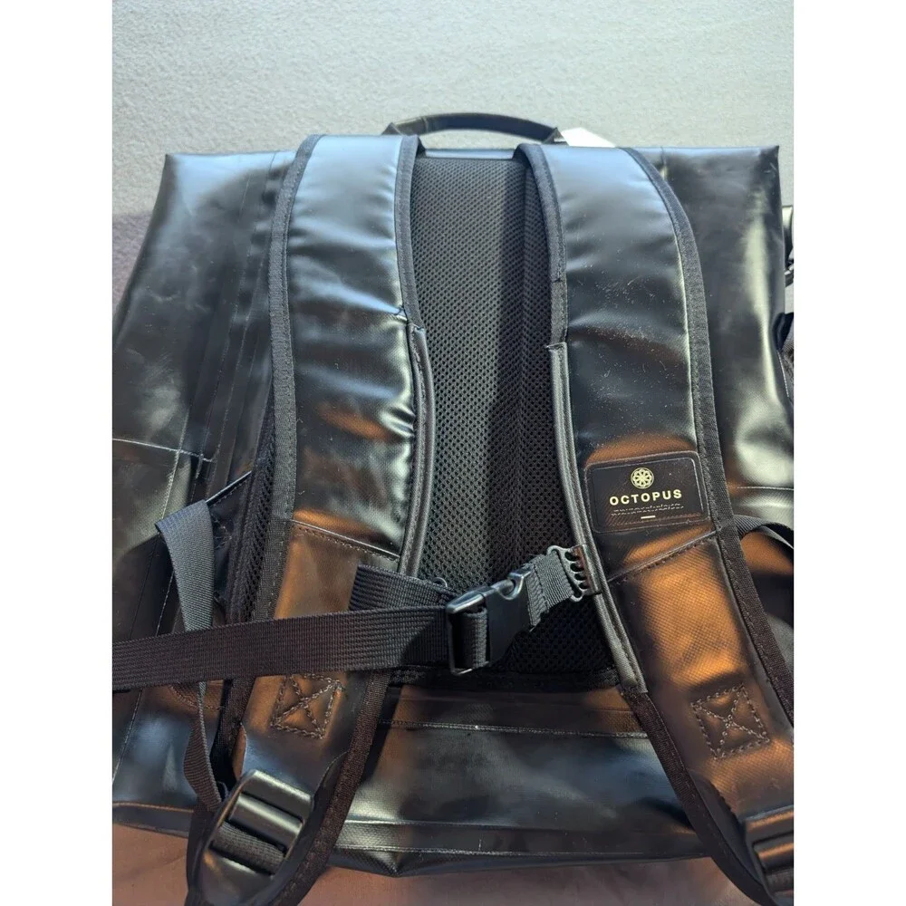 Octopus Waterproof Roll Top Backpack Black Dry Bag Commuter Travel Outdoor